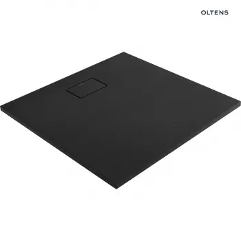 Brodzik z konglomeratu Oltens Bergytan 90x90cm - kwadratowy, RockSurface, czarny mat - 17101300